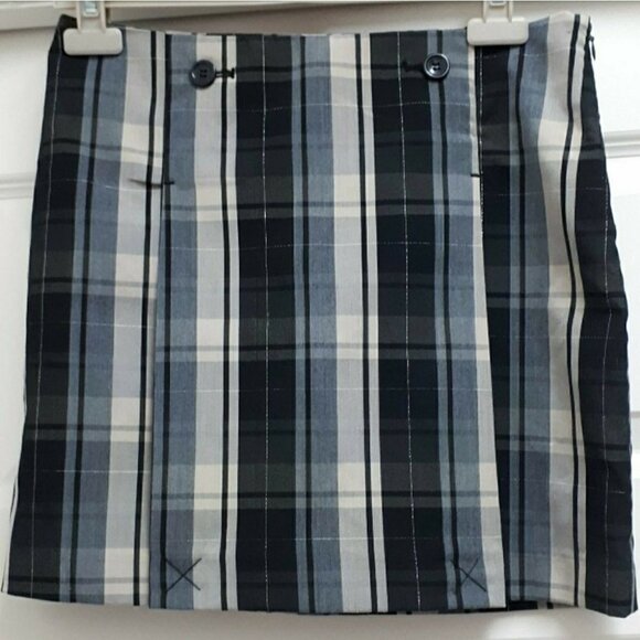 neutral TONES PLAID MINI SKIRT - Picture 2 of 2